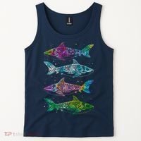 Tattoo Tie Dye Sharks Tank Top thumb 2
