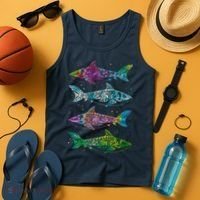 Tattoo Tie Dye Sharks Tank Top thumb 4
