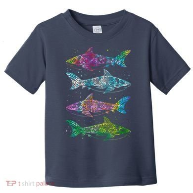 Tattoo Tie Dye Sharks Toddler T-Shirt