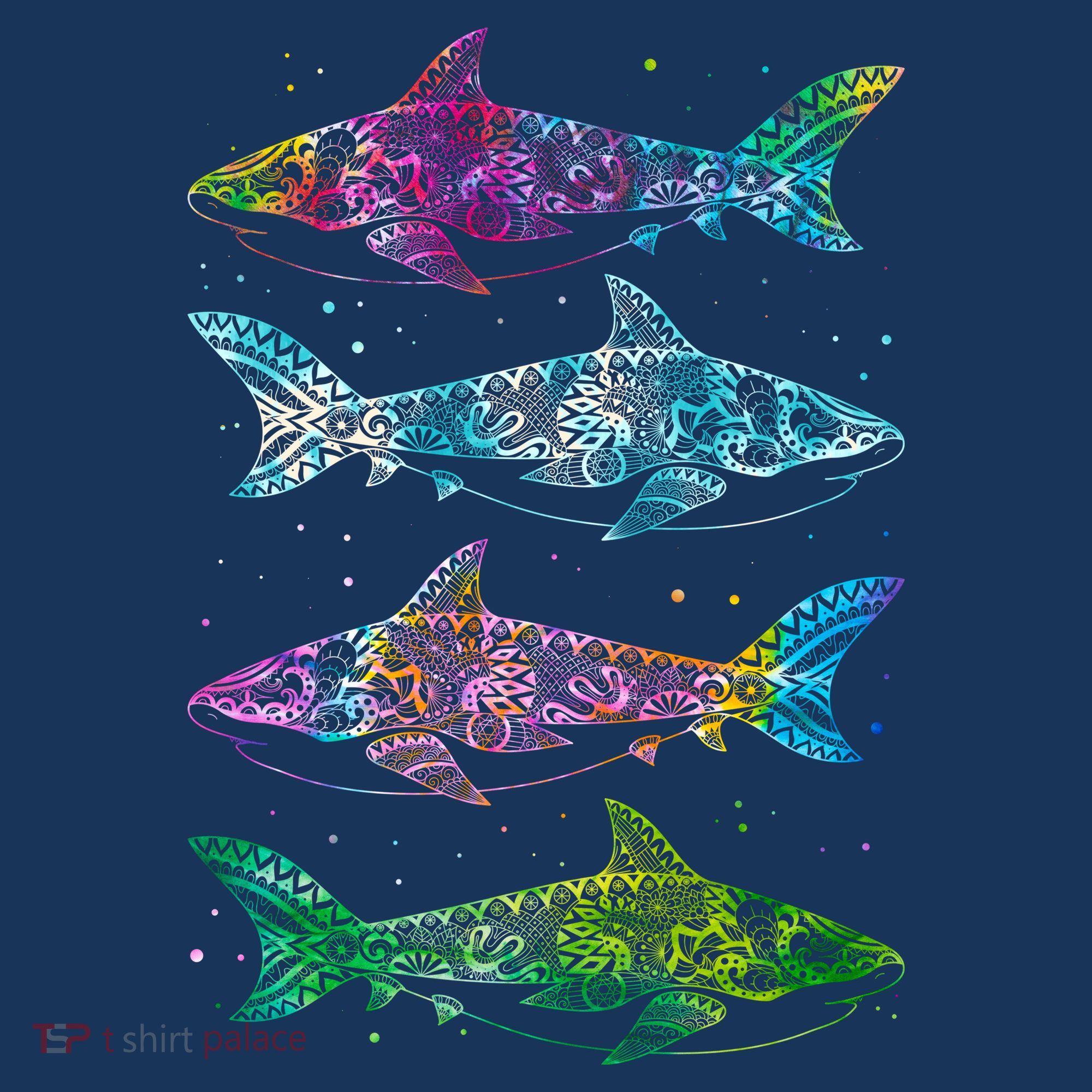 Tattoo Tie Dye Sharks Women's Long Sleeve Shirt