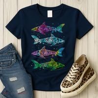 Tattoo Tie Dye Sharks Women's T-Shirt thumb 3