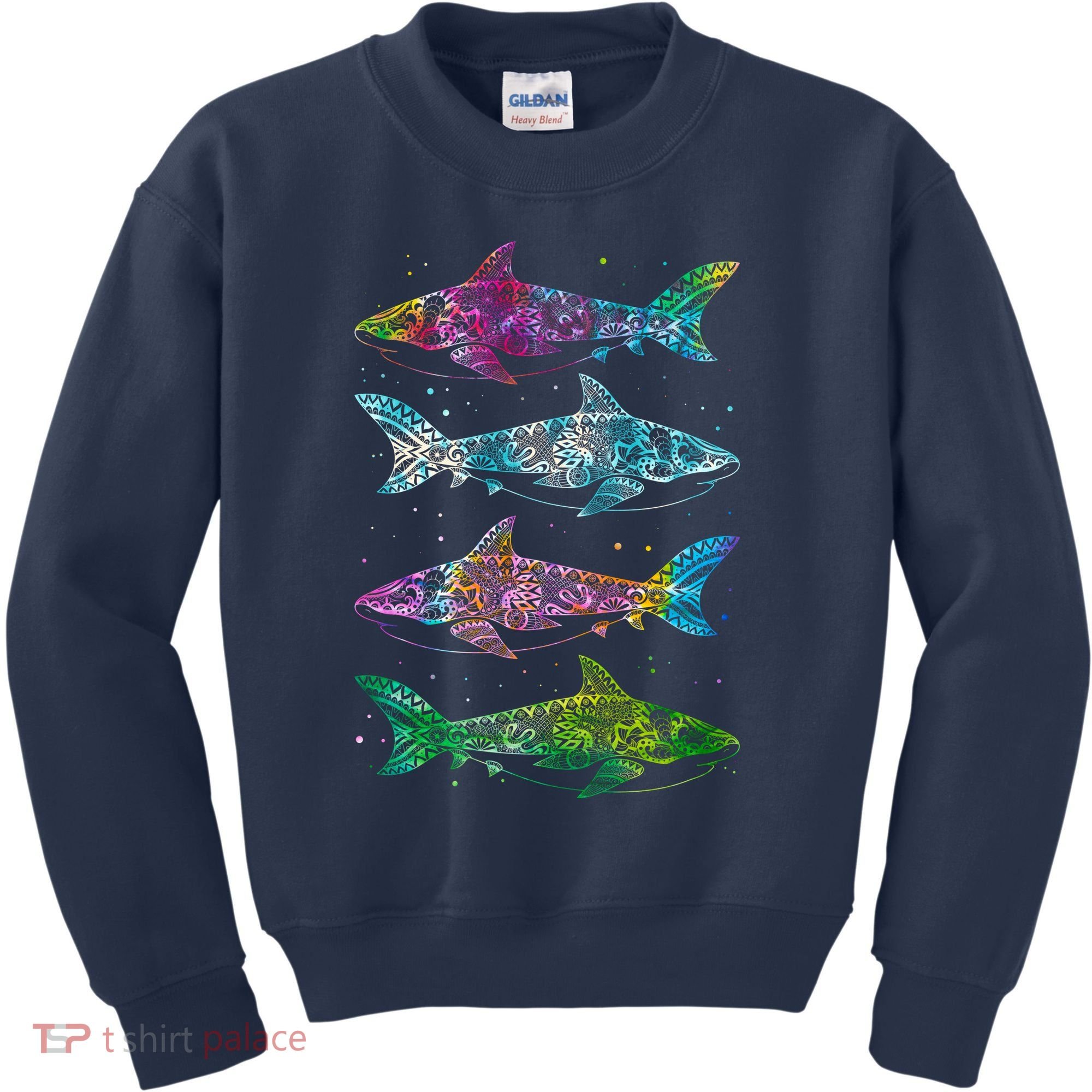 Tattoo Tie Dye Sharks Kids Sweatshirt