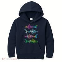 Tattoo Tie Dye Sharks Kids Hoodie thumb 0
