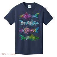 Tattoo Tie Dye Sharks Kids T-Shirt thumb 0