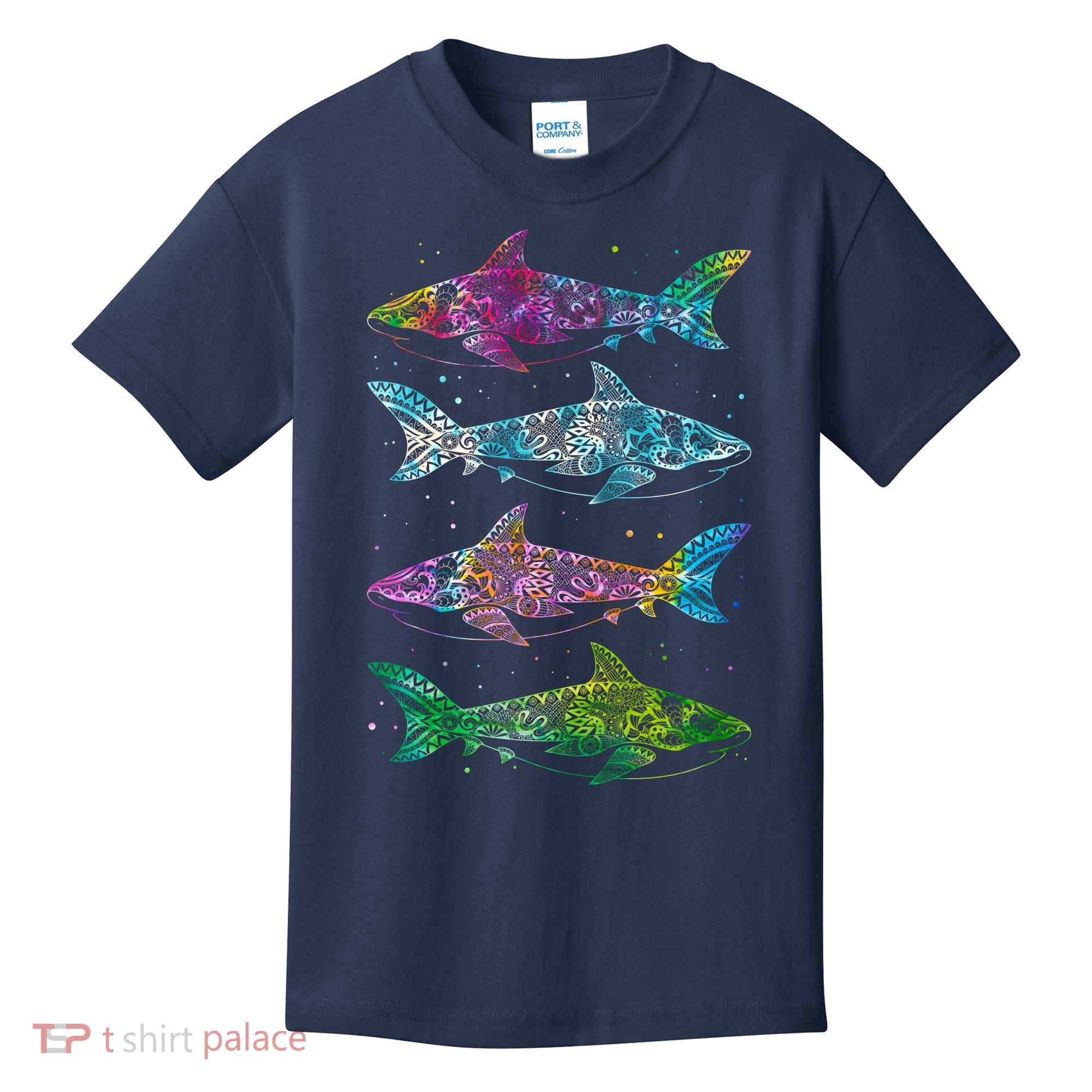 Tattoo Tie Dye Sharks Kids T-Shirt