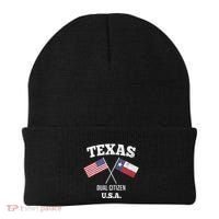 True Texan Dual Citizen Love Texas And America Beanie thumb 0