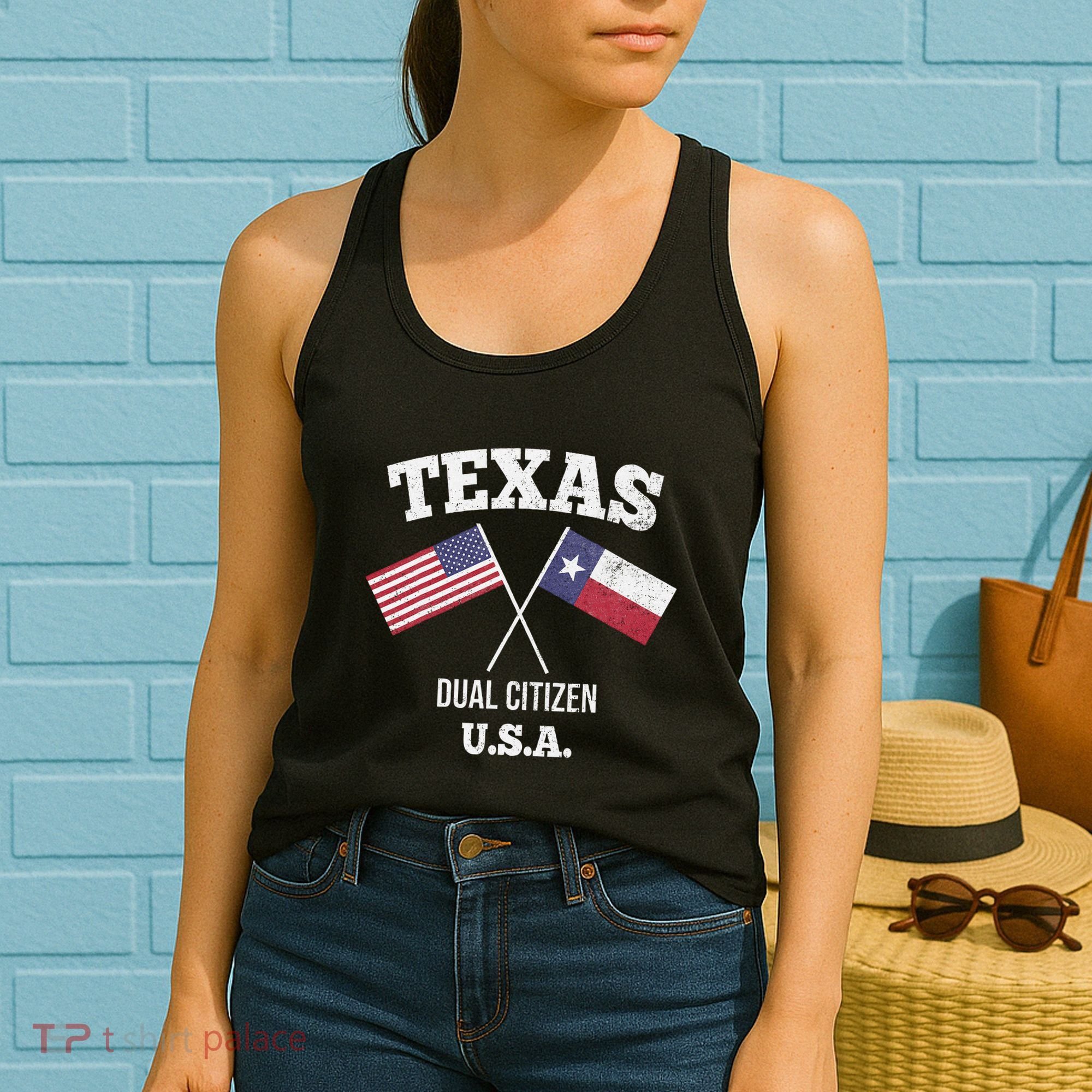 True Texan Dual Citizen Love Texas And America Women's Tank Top