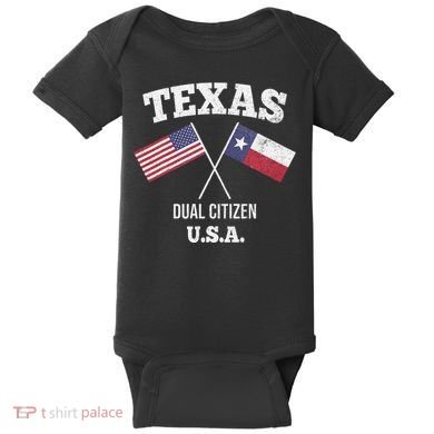 True Texan Dual Citizen Love Texas And America Baby Bodysuit