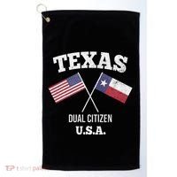 True Texan Dual Citizen Love Texas And America Golf Towel thumb 0