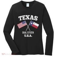 True Texan Dual Citizen Love Texas And America Women's Long Sleeve Shirt thumb 0