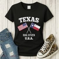 True Texan Dual Citizen Love Texas And America Women's T-Shirt thumb 3