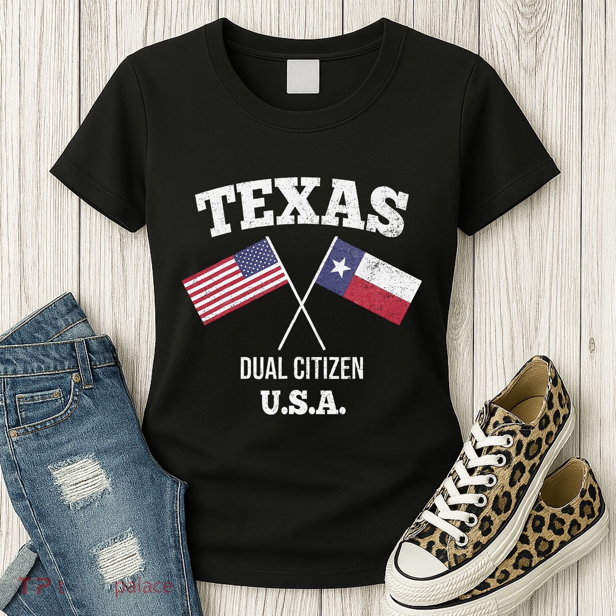 True Texan Dual Citizen Love Texas And America Women's T-Shirt