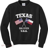 True Texan Dual Citizen Love Texas And America Kids Sweatshirt thumb 0