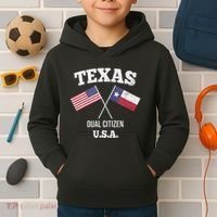 True Texan Dual Citizen Love Texas And America Kids Hoodie thumb 2