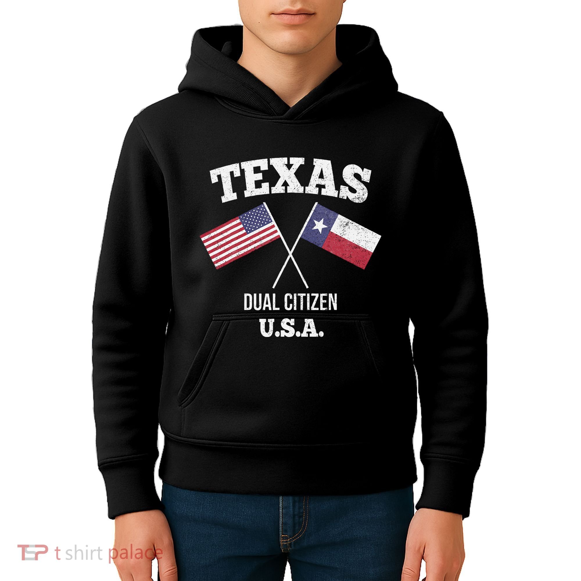 True Texan Dual Citizen Love Texas And America Kids Hoodie