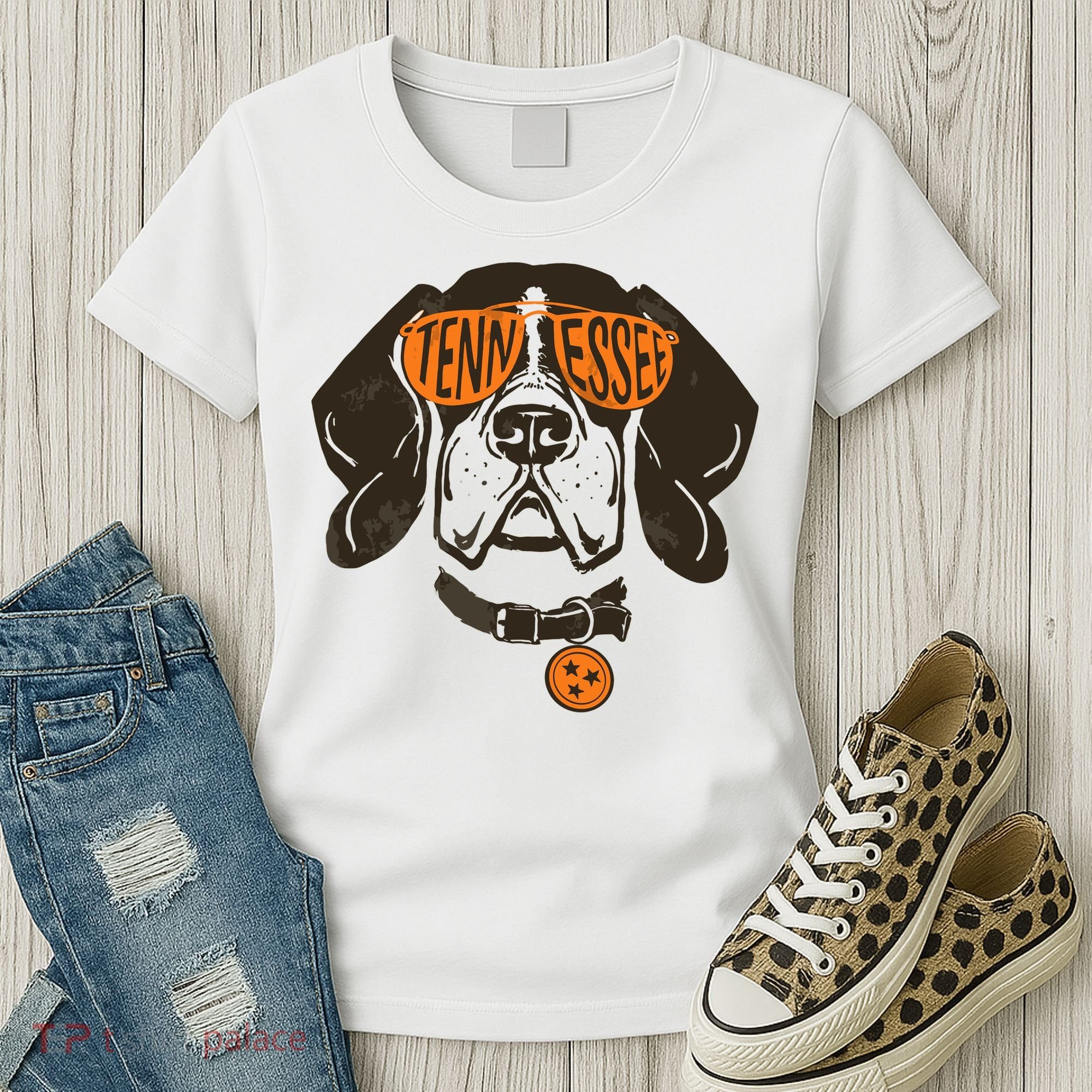 Tennessee Tn Dog State Flag Tn Lover Outfit Women's T-Shirt