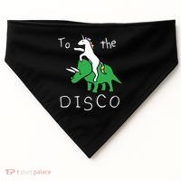 To The Disco 80s Party Unicorn Dino Disco USA-Made Doggie Bandana thumb 0
