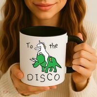 To The Disco 80s Party Unicorn Dino Disco Coffee Mug thumb 3