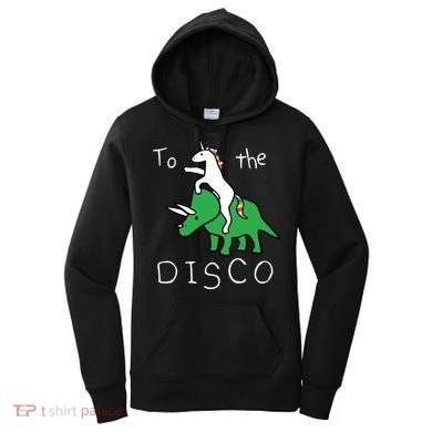 To The Disco 80s Party Unicorn Dino Disco Women's Hoodie
