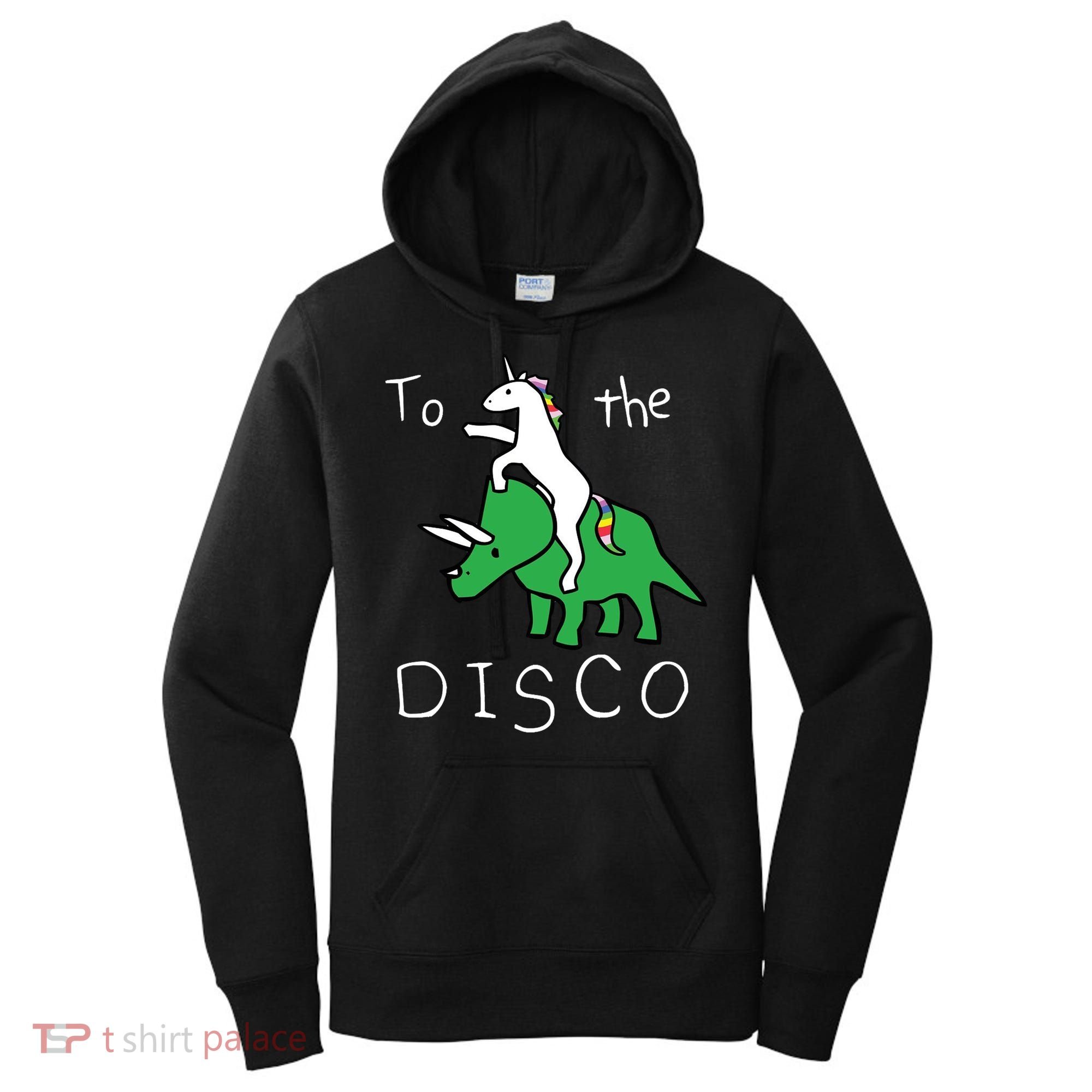 To The Disco 80s Party Unicorn Dino Disco Women's Hoodie