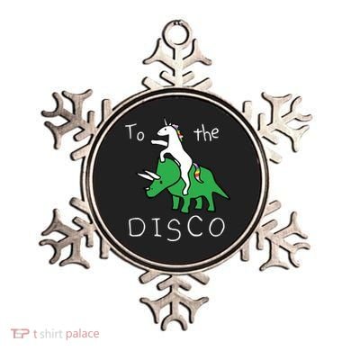 To The Disco 80s Party Unicorn Dino Disco Ornament