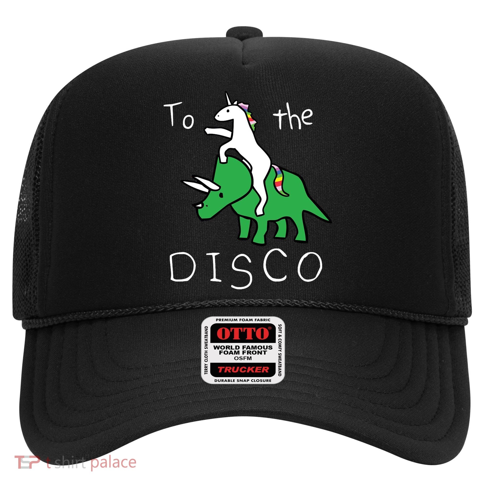 To The Disco 80s Party Unicorn Dino Disco Hat