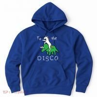 To The Disco 80s Party Unicorn Dino Disco Hoodie thumb 0