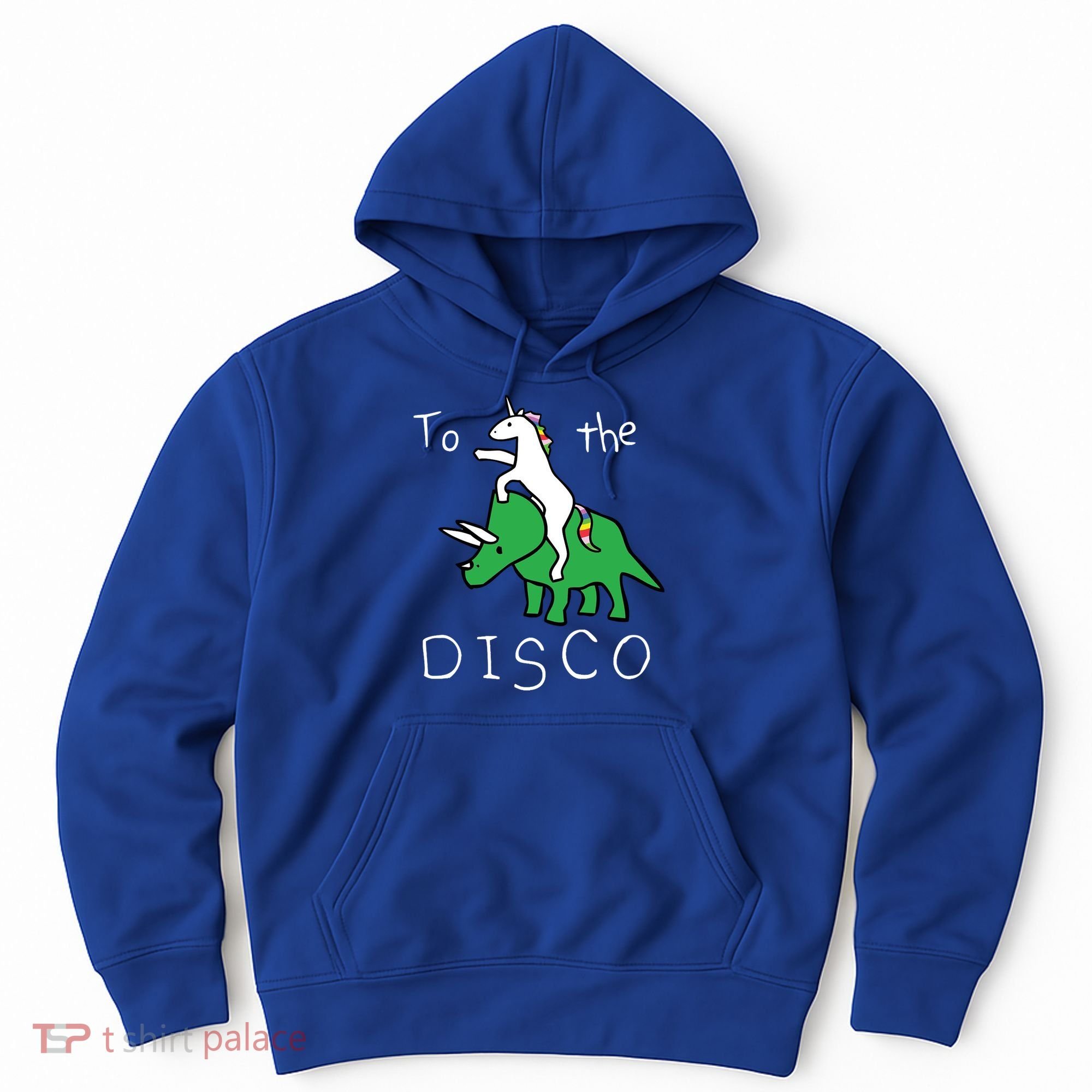 To The Disco 80s Party Unicorn Dino Disco Hoodie