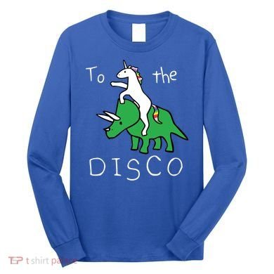 To The Disco 80s Party Unicorn Dino Disco Long Sleeve Shirt