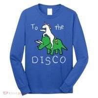 To The Disco 80s Party Unicorn Dino Disco Long Sleeve Shirt thumb 0