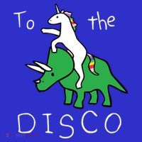 To The Disco 80s Party Unicorn Dino Disco Sweatshirt thumb 3