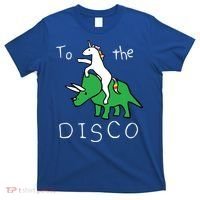 To The Disco 80s Party Unicorn Dino Disco T-Shirt thumb 0