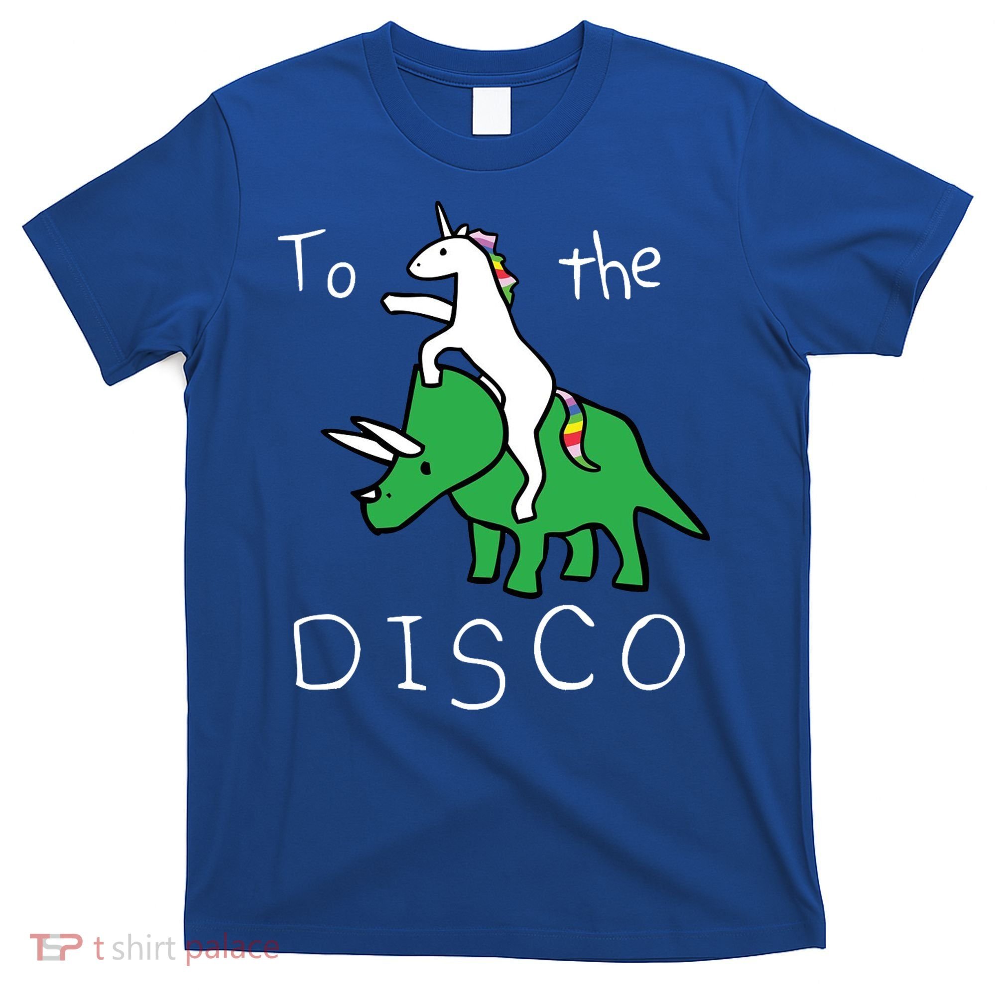 To The Disco 80s Party Unicorn Dino Disco T-Shirt