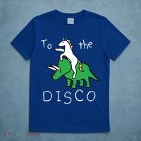 To The Disco 80s Party Unicorn Dino Disco T-Shirt thumb 5
