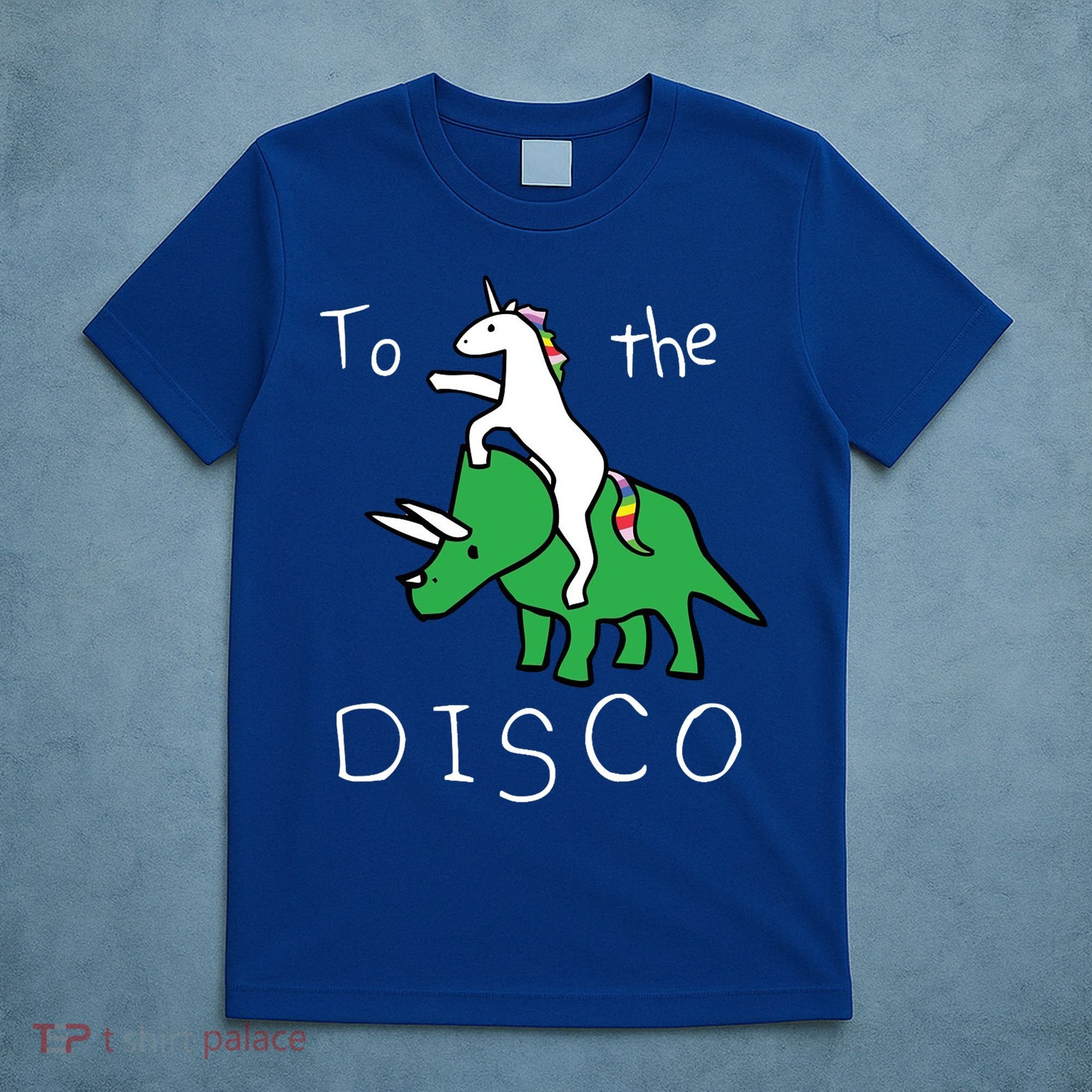 To The Disco 80s Party Unicorn Dino Disco T-Shirt