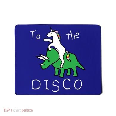 To The Disco 80s Party Unicorn Dino Disco Mousepad