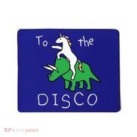 To The Disco 80s Party Unicorn Dino Disco Mousepad thumb 0