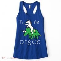 To The Disco 80s Party Unicorn Dino Disco Women's Tank Top thumb 0
