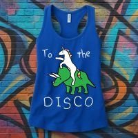 To The Disco 80s Party Unicorn Dino Disco Women's Tank Top thumb 3