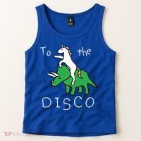 To The Disco 80s Party Unicorn Dino Disco Tank Top thumb 2