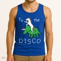 To The Disco 80s Party Unicorn Dino Disco Tank Top thumb 3