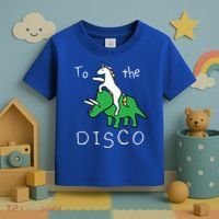 To The Disco 80s Party Unicorn Dino Disco Toddler T-Shirt thumb 3