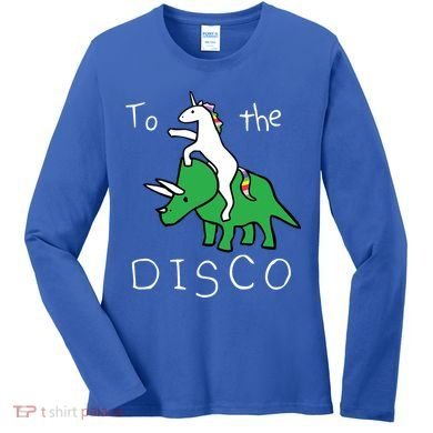 To The Disco 80s Party Unicorn Dino Disco Women's Long Sleeve Shirt