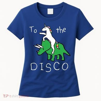 To The Disco 80s Party Unicorn Dino Disco Women's T-Shirt