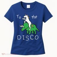 To The Disco 80s Party Unicorn Dino Disco Women's T-Shirt thumb 0