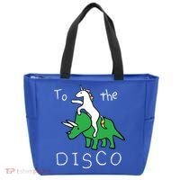 To The Disco 80s Party Unicorn Dino Disco Tote Bag thumb 0