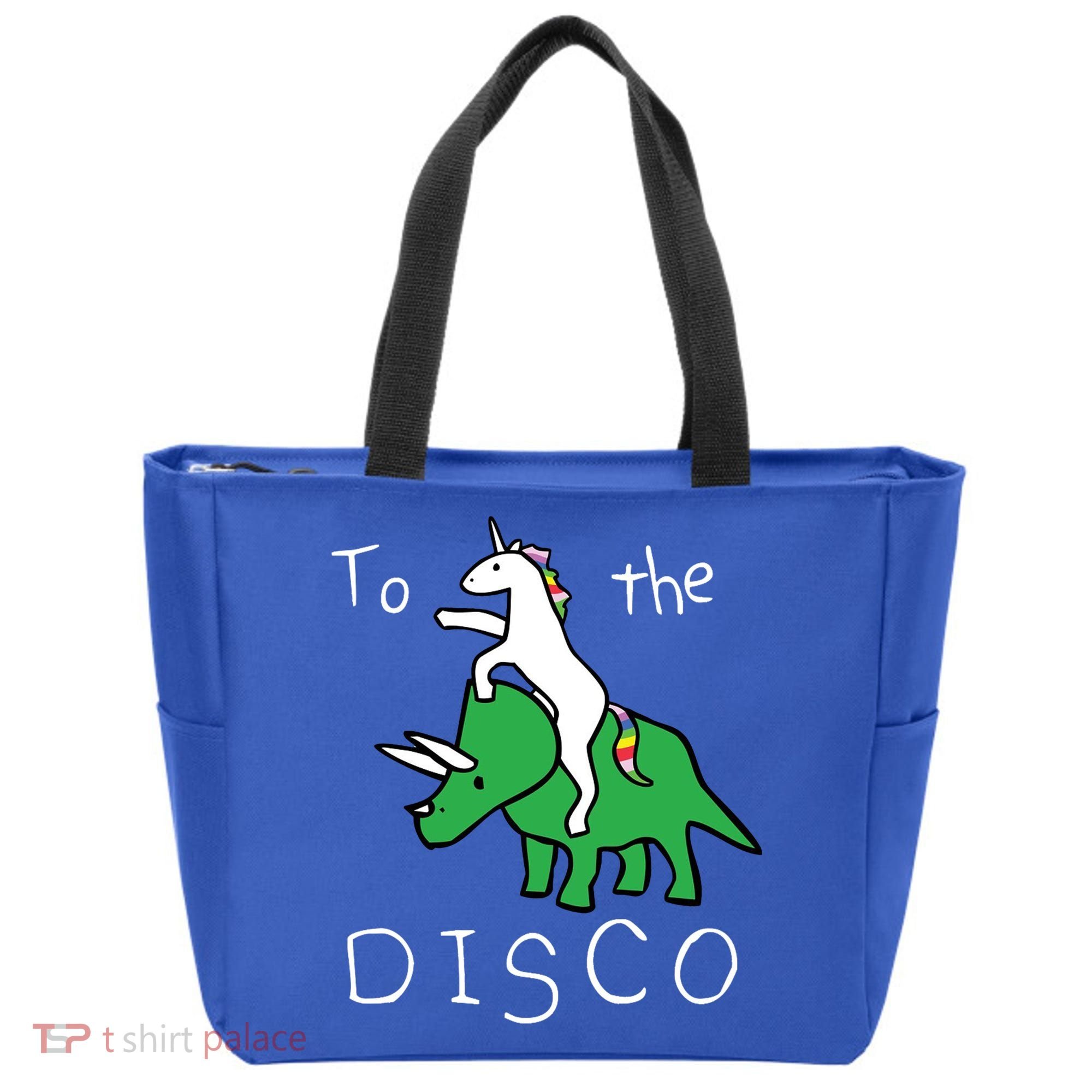 To The Disco 80s Party Unicorn Dino Disco Tote Bag