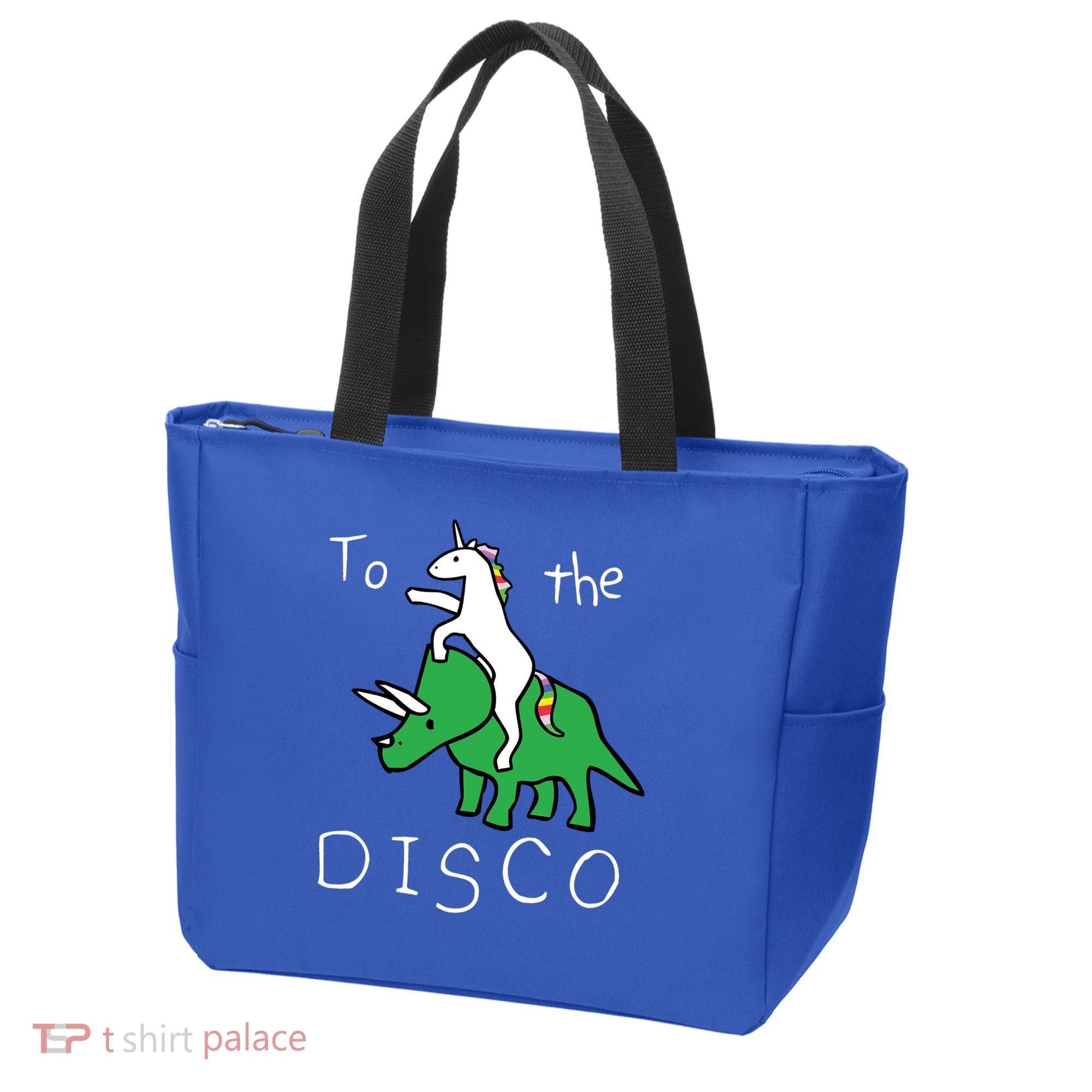 To The Disco 80s Party Unicorn Dino Disco Tote Bag