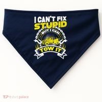 Tow Truck Driver Wrecker I CanT Fix Stupid But I Can Tow It USA-Made Doggie Bandana thumb 0