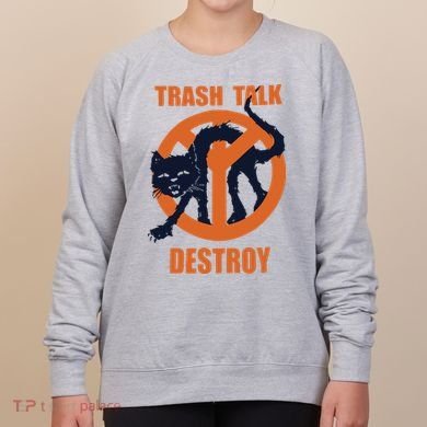 Trash Talk Destroy Black Cat Women's Sweatshirt